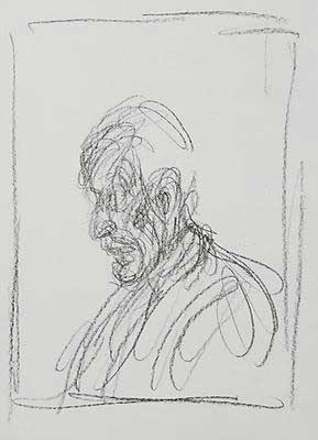 Portrait de Charles-Ferdinand Ramuz, de Profil  Gauche. Portrait of the writer Charles-Ferdinand Ramuz. by Alberto Giacometti, 1901-1966